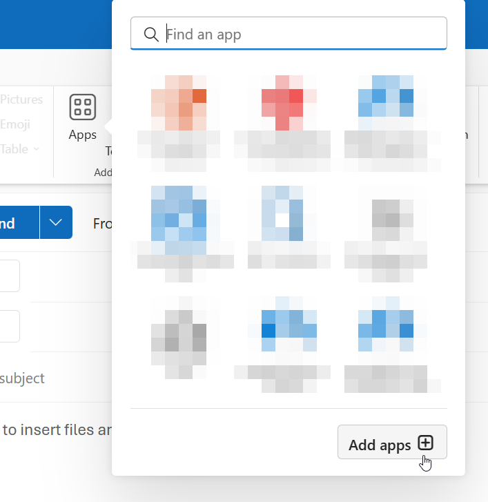 Icono de aplicaciones en el nuevo Outlook