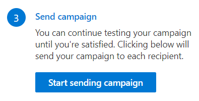 Captura de pantalla del botón para iniciar el envío de la campaña