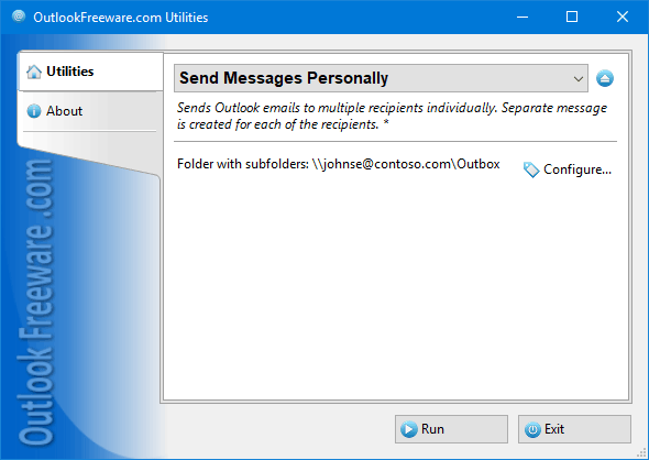 Captura de pantalla de Outlook Freeware
