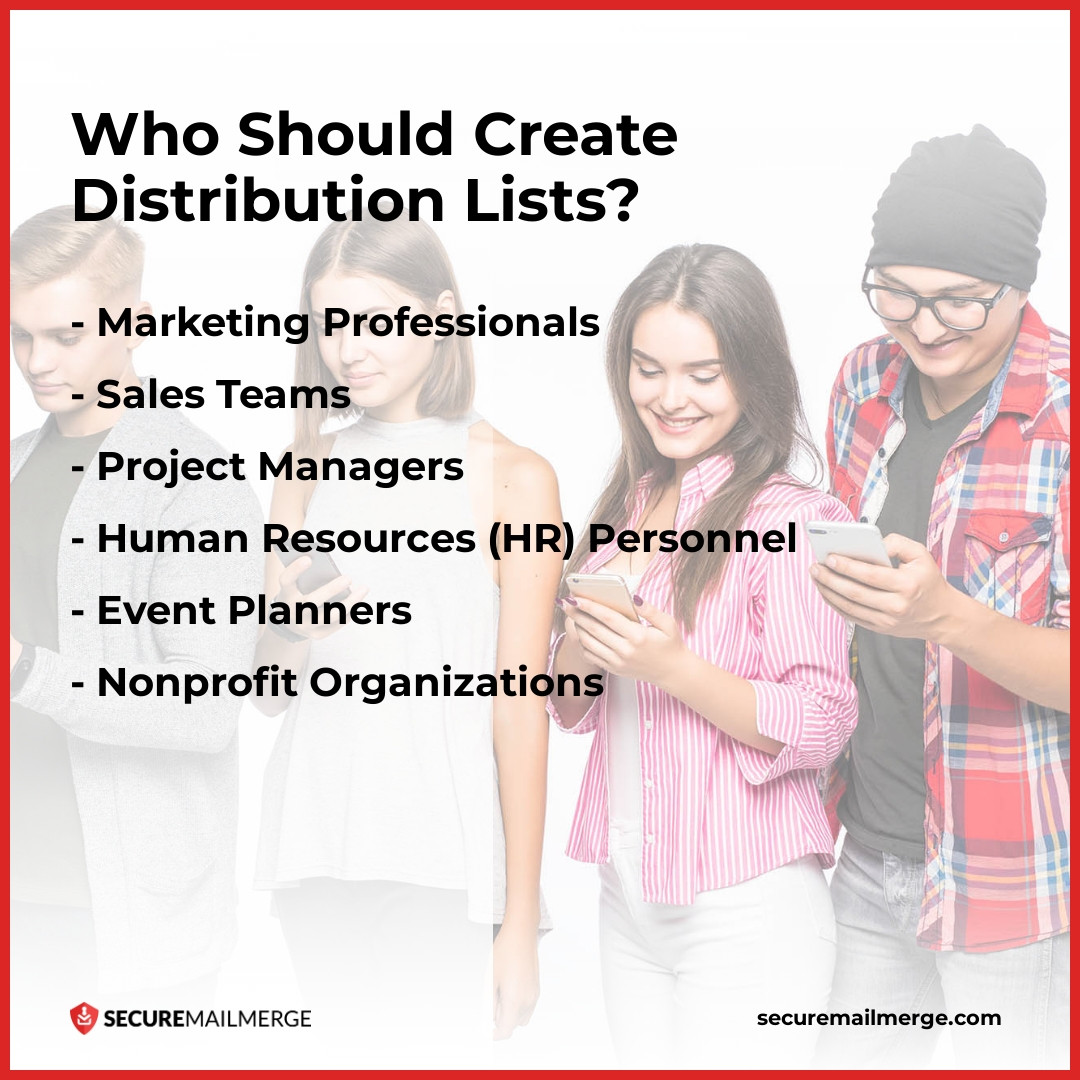Quién debe crear listas de distribución