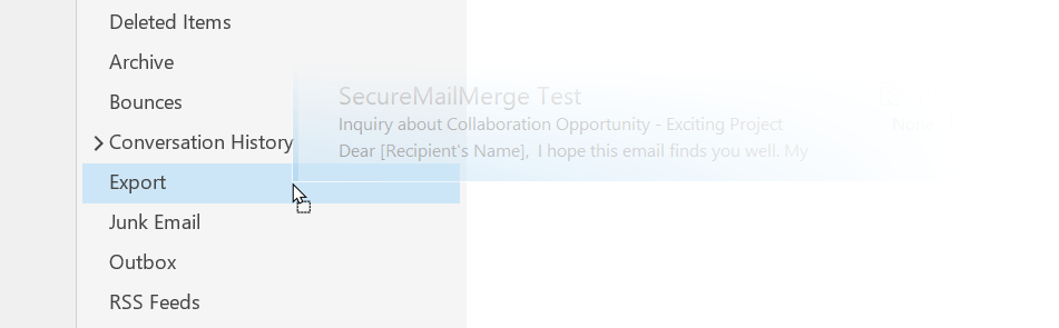 Captura de pantalla de Mover correos electrónicos a una carpeta en Outlook