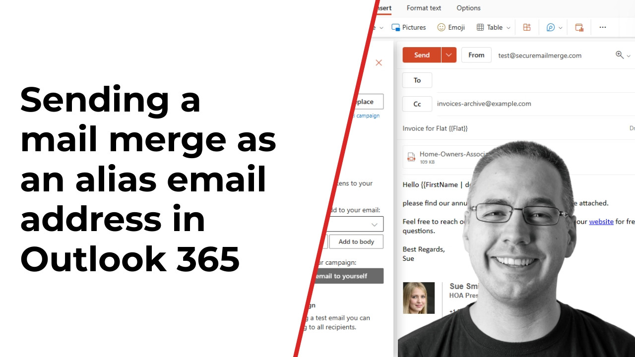 Cómo enviar una campaña de combinación de correspondencia utilizando un alias de correo electrónico en Microsoft 365