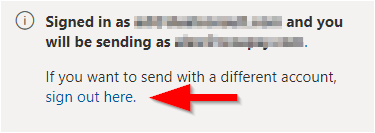 Screenshot showing sign out option
