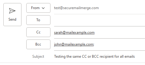 Añade una columna llamada CC o CCO con punto y coma separando cada dirección de correo electrónico.